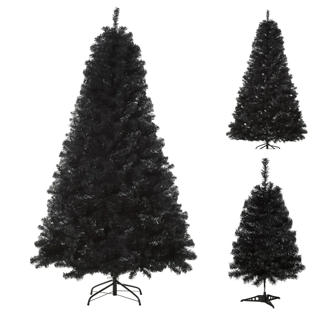 

Fake Xmas Holiday Halloween Tree Decor with Foldable Base Set, Black