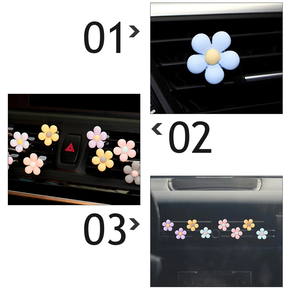 

6 pcs Car Air Outlet Clips Flower Decorations Delicate Vehicle Vent Clip Air Freshener Auto Outlet Ornament Durable Safe