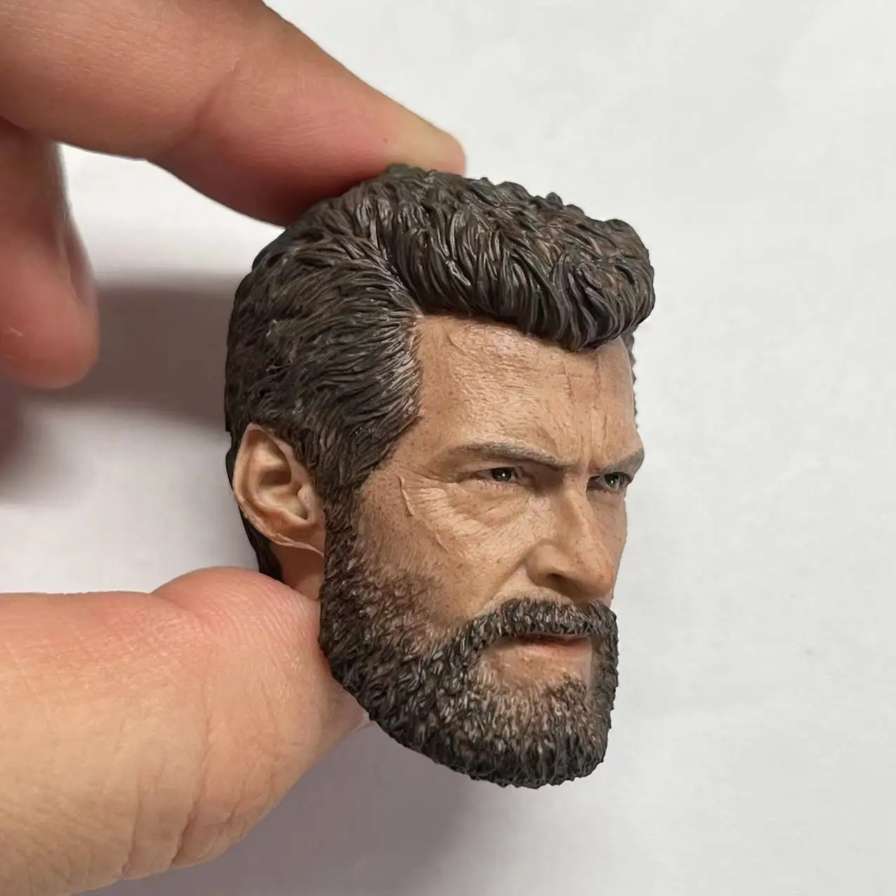 1/6 Scale Old Logan Hugh Jackman Head Sculpt PVC Male Soldier Beard Head Carving Model Fit 12'' Action Figure Body