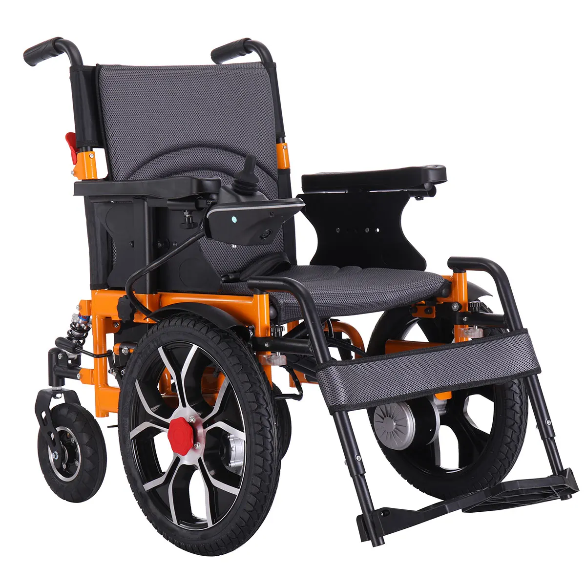 Popular Folding Portable Steel Electric Wheelchair Travel All Terrain Beach Off-road Wheel Chair For Elderly