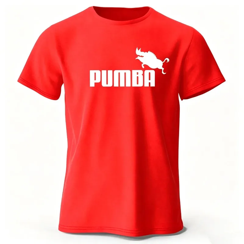 Camiseta con estampado Pumba para hombre, camiseta de algodón puro con diseño divertido, camiseta de manga corta para hombre, Top de verano