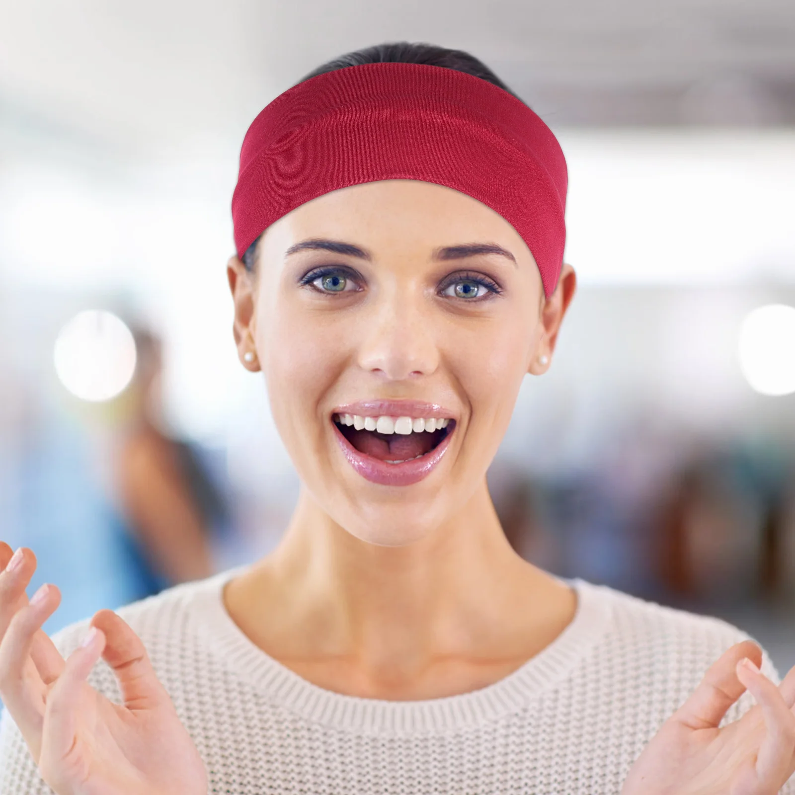 

6 Pcs Anti-slip Headbands Sweatbands for Girls Yoga Running Polyester Elastic Fitness Nonslip Hairband Sports Band