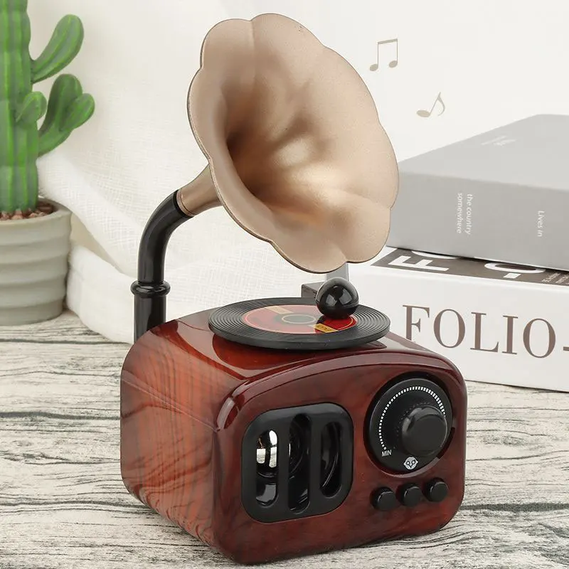 Music Box Retro Phonograph Home Decoration Holiday Gifts Ornament Creative Classical Vintage Art Crafts Table Desk Decoration