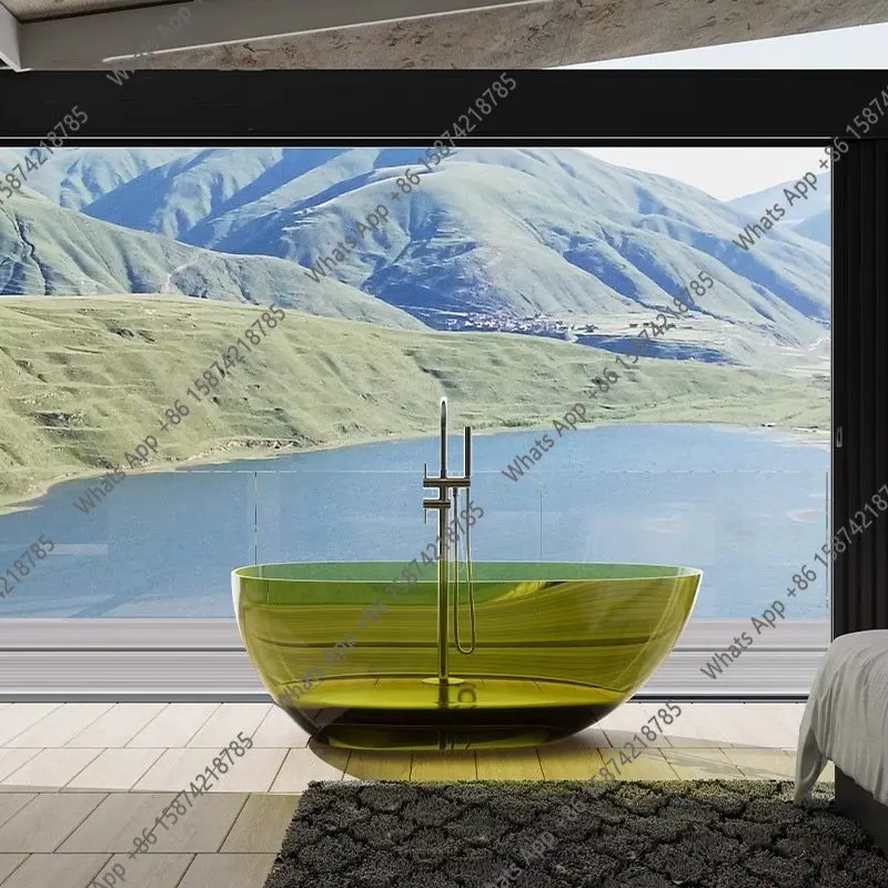 J Pure Acrylic Transparent Bathtub Household Color Crystal Resin Small Apartment Hotel Double Bathtub