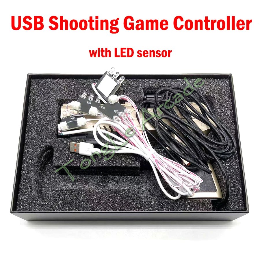 

Детали для аркадной игры «сделай сам», проводной/беспроводной USB-контроллер, геймпад для светового пистолета, используется для ПК со светодиодным датчиком