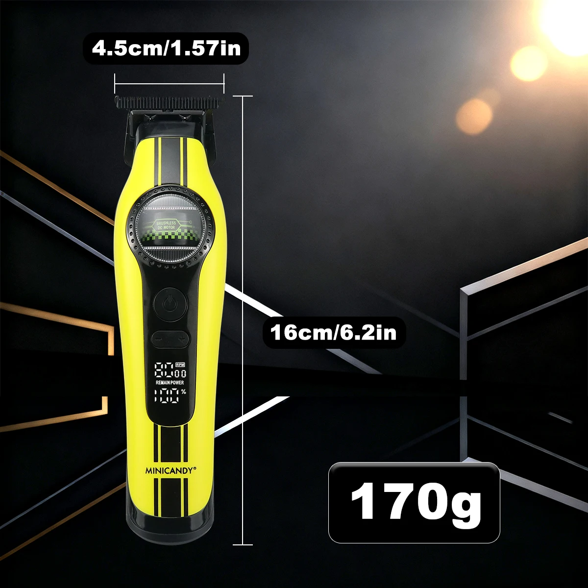 JUCAI MINICANDY F2 recortador profesional para hombres DLC Zero Gapped Rotor externo Motor sin escobillas pantalla LED máquina de acabado