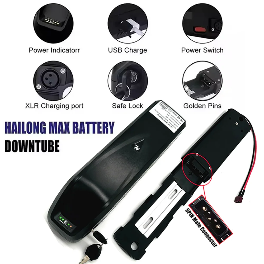 

New Hailong high-quality bottom tube battery 36V/48V/52V 20Ah/30Ah/40Ah, for Isinwheel M10 Jason RetroVolt, with charger