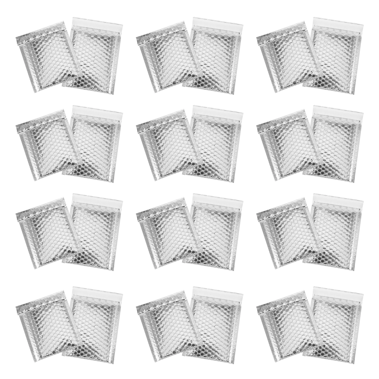 

100 pcs Silver Mailers 14x16+4CM Lightweight Self Sealing Envelope for Jewelry Cell Phone Cases Gifts