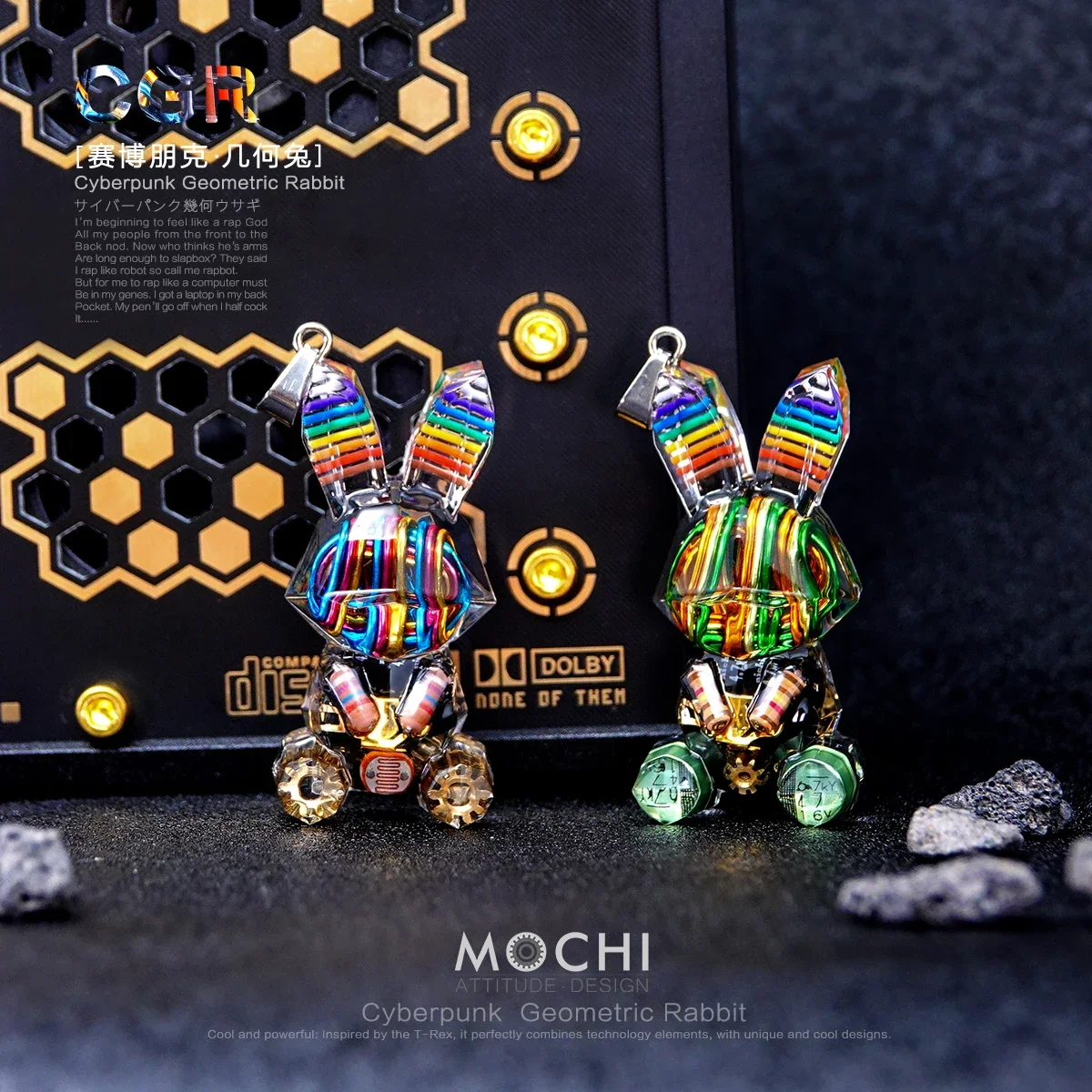 Original Punk Geometric Rabbit Necklace Couple Keychain Personalized Pendant Jewelry - view 3