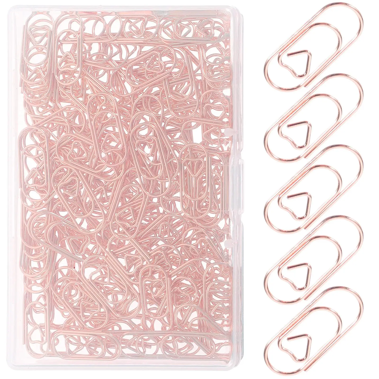 150 Pcs Love Paper Clip Clips Cute Delicate Office Supplies Rose for Paperwork Metal