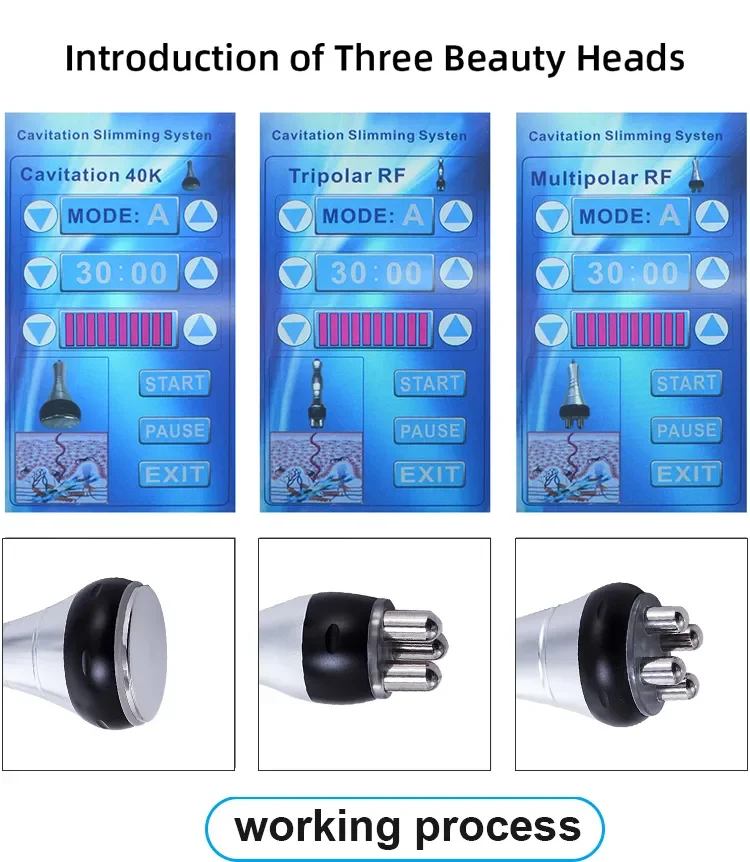 3 في 1 جهاز تدليك الجسم للتخسيس جهاز التجويف متعدد الوظائف جهاز شد الوجه والجسم أداة العناية بالبشرة (