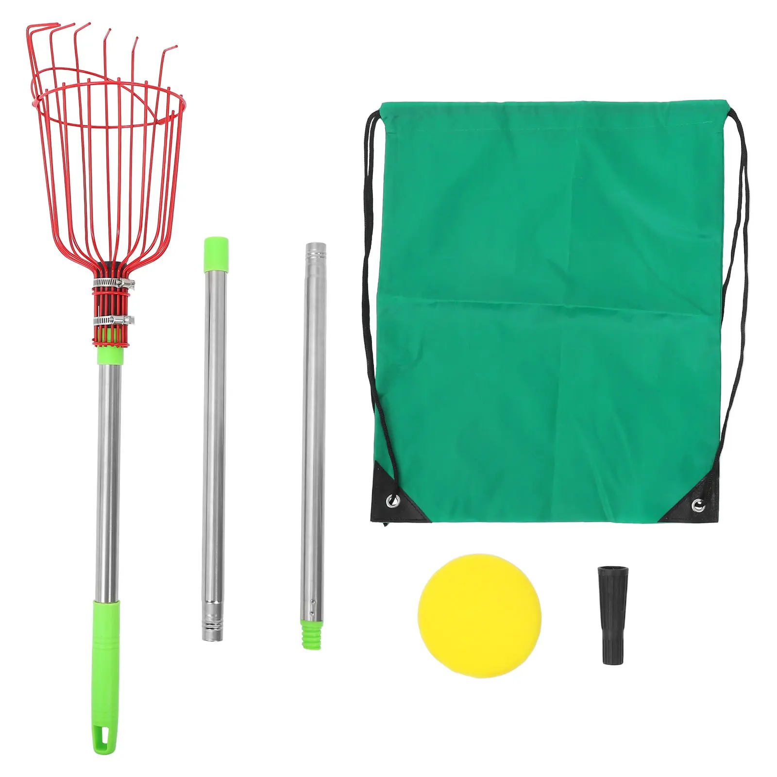 

Telescoping Fruit Picker Pole Stainless Steel Extendable Tree Fruit Catcher For Apples Oranges Lemons Avocados Pears Plums
