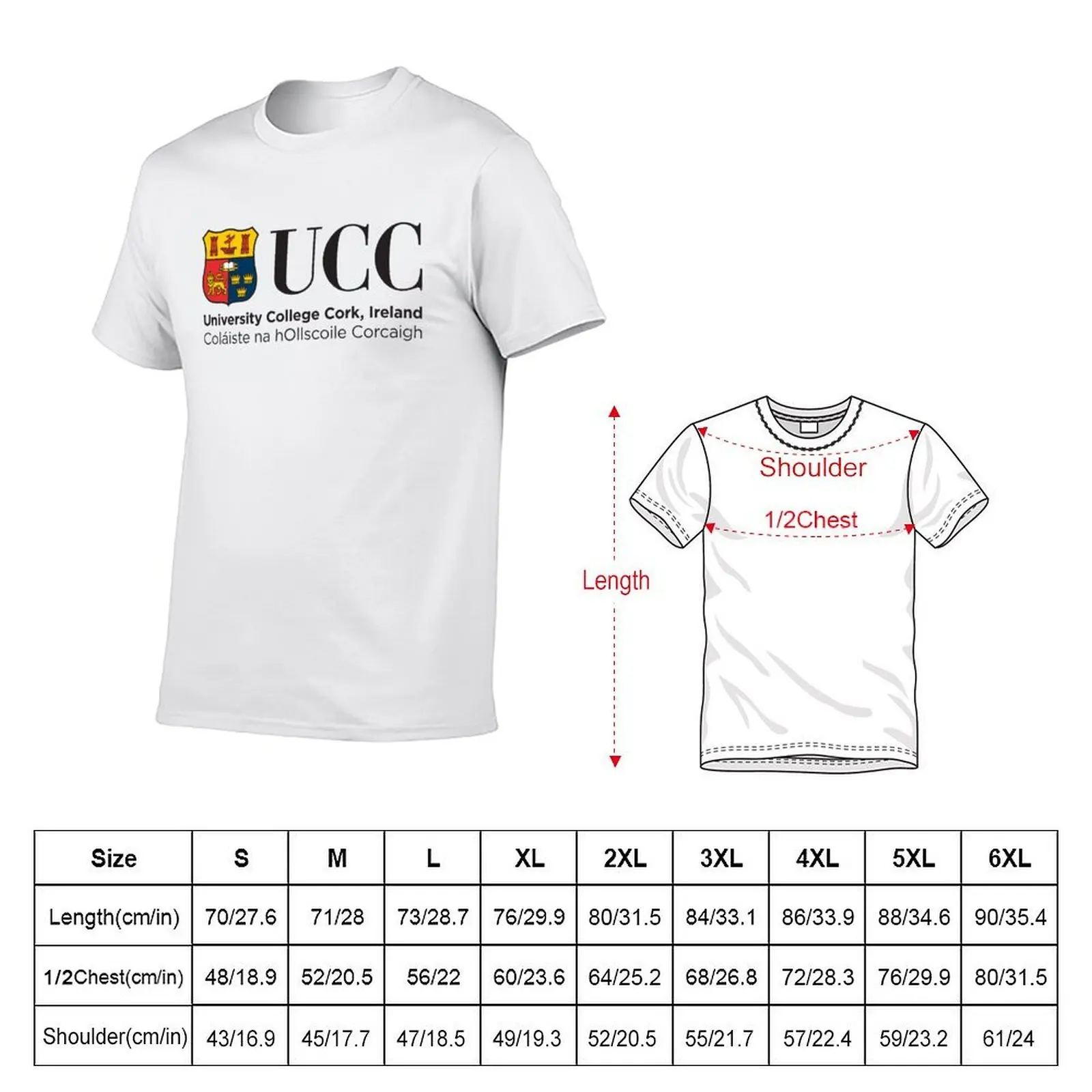 Logo of University College Cork T-Shirt t shirt men 100% cotton luxury brand anime t shirts oversize T-Shirt