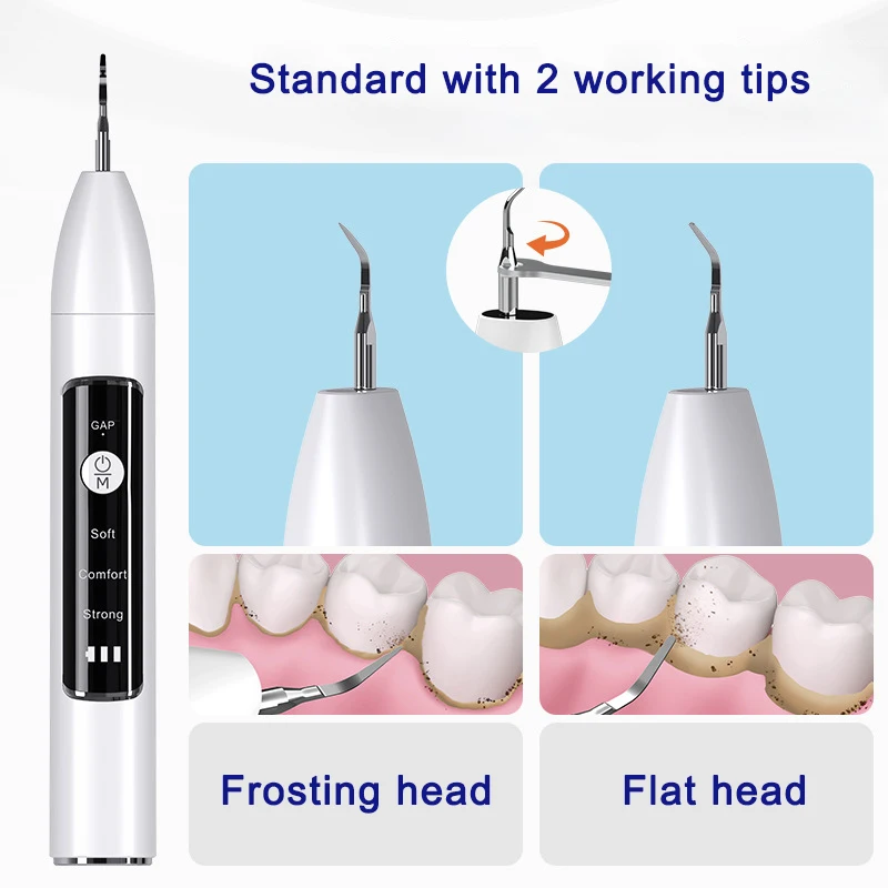 Eliminador de cálculo Dental sónico eléctrico, escalador ultrasónico, eliminador de sarro Dental, eliminación de manchas de placa, Kit de limpiador de dientes para el hogar