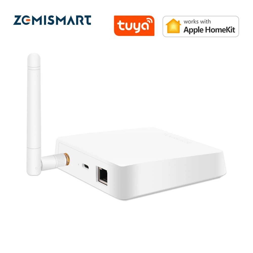 Zemismart Zigbee Homekit Hub with Network Cable Wired Antenna Zigbee Gateway Smart Home Connection APP Remote Control