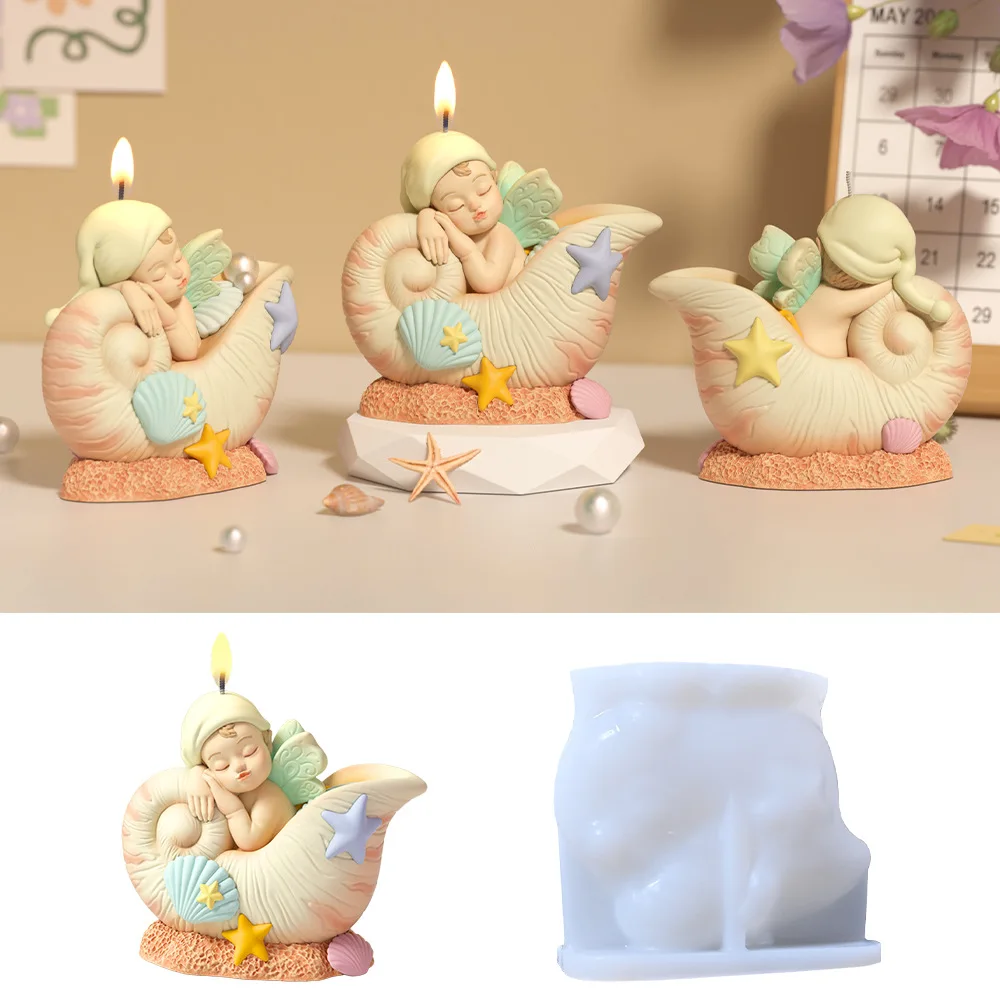 

Starfish Conch Baby Candle Silicone Mold Diy Ocean Wind Shell Cake Baking Decoration Car Ornaments Baking Accessories