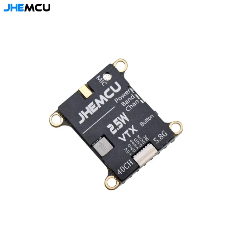 JHEMCU-transmisor FPV ajustable con micrófono incorporado, disipador de calor 2-6S, 30x30mm, 2,5 W, VTX, 5,8G, 40 canales, para avión RC, FPV, de largo alcance