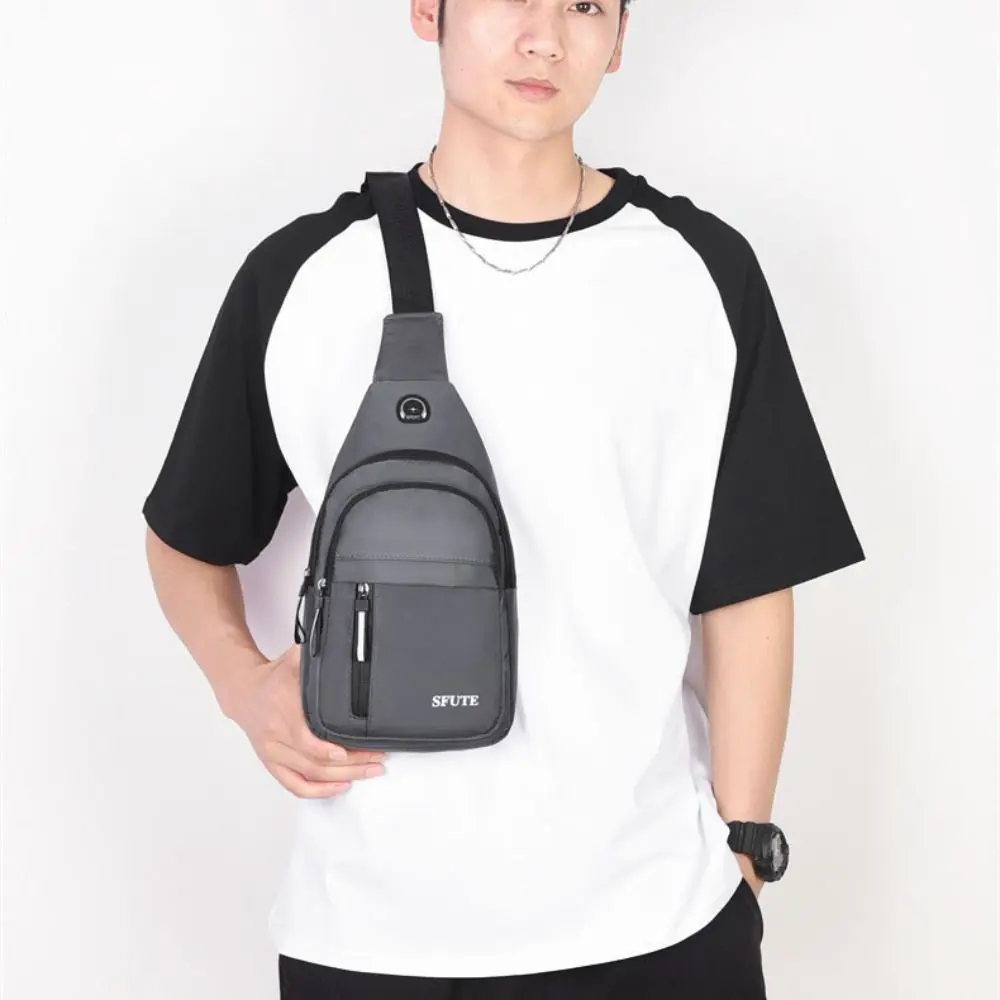 Oxford Cloth Men's Chest Bag Multifunctional Large Capacity Shoulder Crossbody Bag Korean Style Adjustable Shoulder