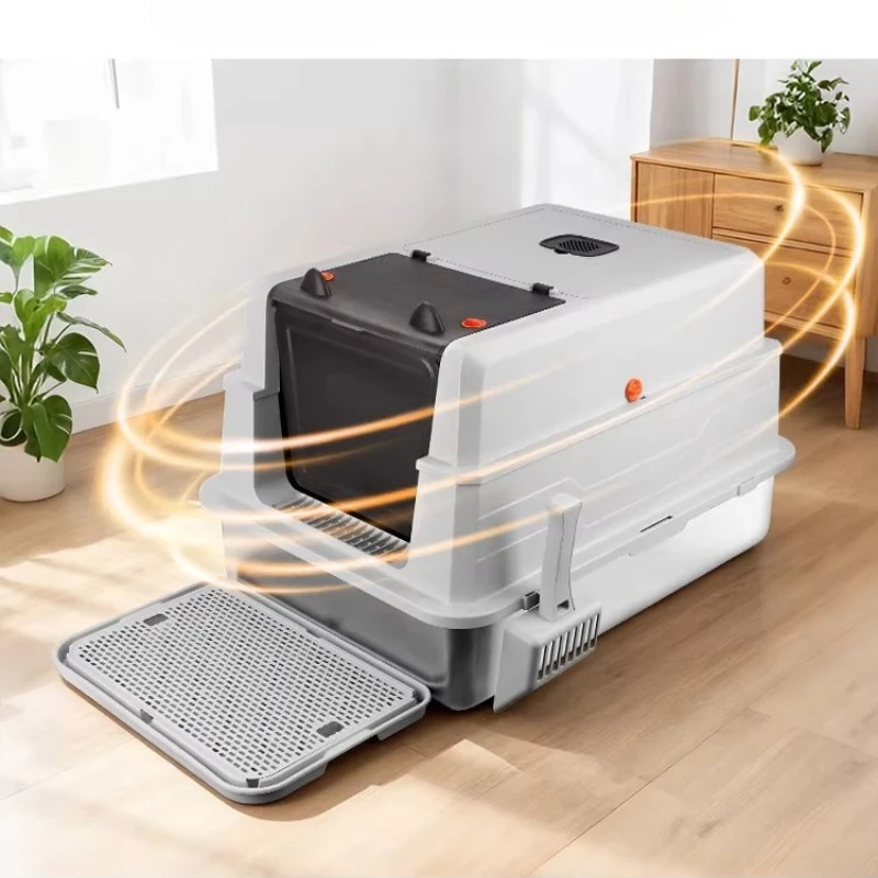 

Training Self-Cleaning cat Litter Box Hiding Stainless Steel cat Litter Box Sandbox Automatically Areneros De Gatos Home Items