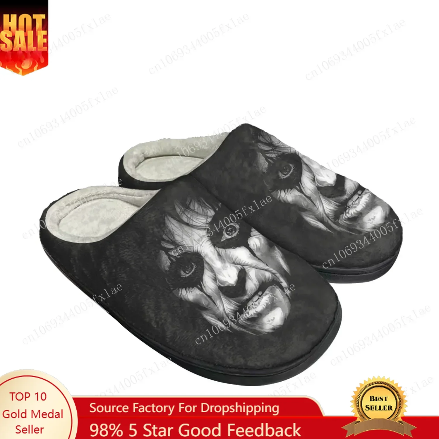 Alice Cooper Rock Singer Pop Home pantofole personalizzate in cotone sandali da donna da uomo peluche camera da letto Casual tenere in caldo la scarpa pantofola termica