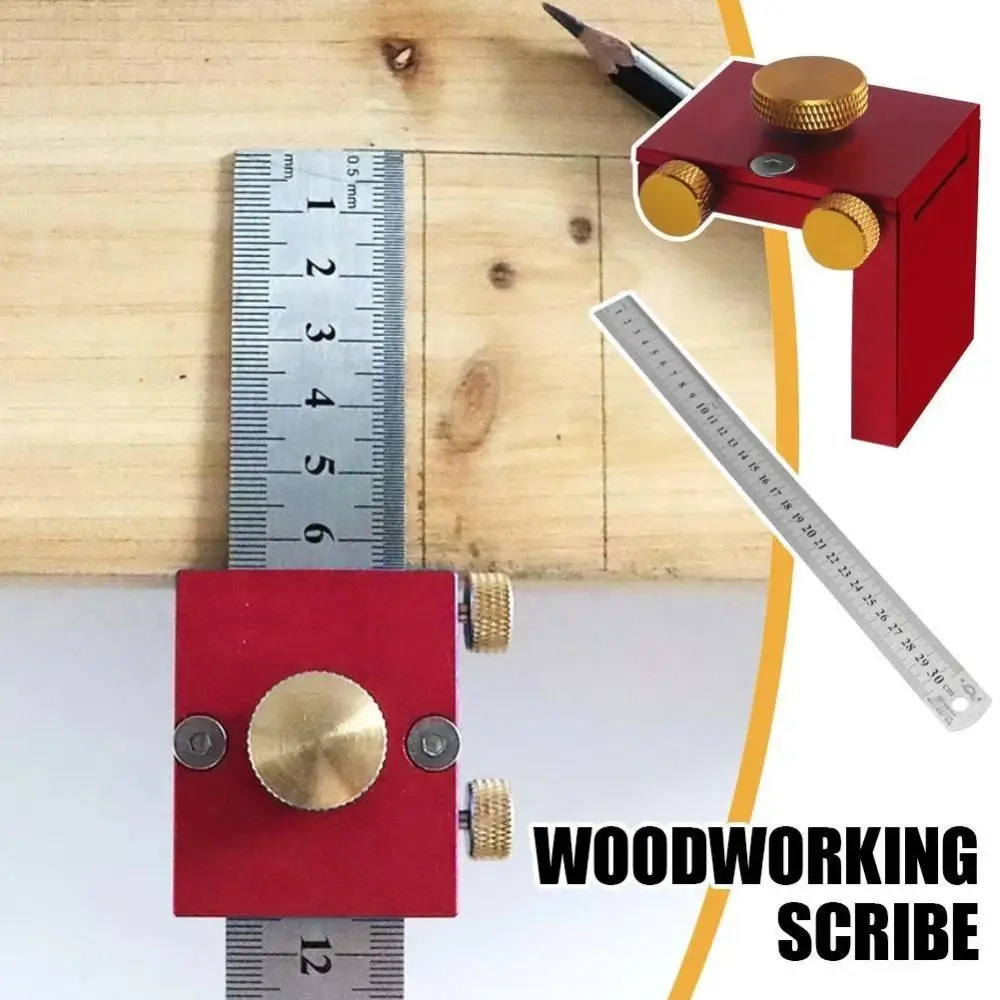 T-Type Woodworking Scriber Adjustable Precision Scribing Positioning Block Alloy Marking Gauge Scribing Ruler Home Renovations