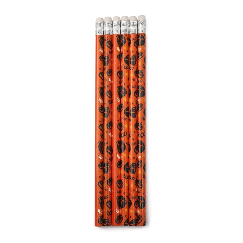 Pack of 6/12Pcs Halloween Themed Pencils with Erasers for Kid Reward