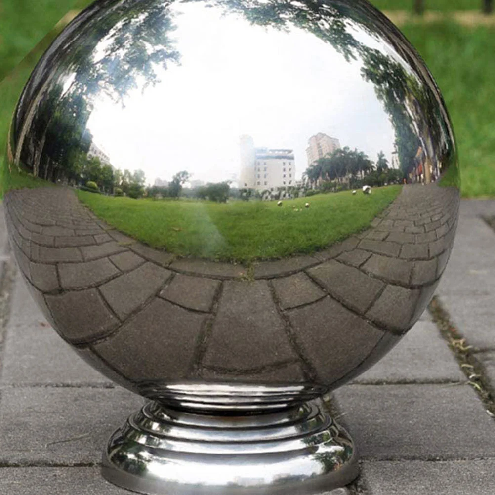 Gazing Ball Outdoor Decor Stand Silver Stainless Steel Metal Garden Sphere Stand Quartz Ball Holder Orb Egg Base Decorative