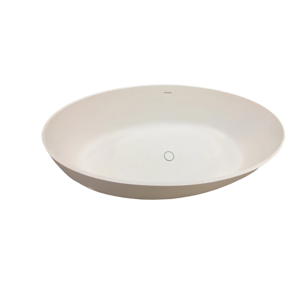 

1700x800x550mm Solid Surface Resin CUPC Approval Bathtub Oval Freestanding Corian Matt White Tub RS6599A