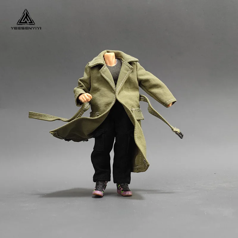 1/18 Scale Long Trench Coat |3.75-Inch Styled Jacket |Figure Clothes for BFS and Dark Source Series |Wire-Shaped BJD Clothing