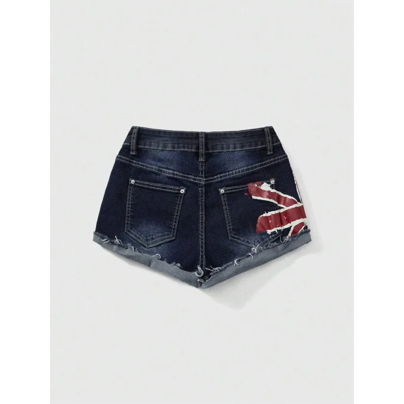 Neutral Style Three-Point Denim Shorts Women's Casual Pants Spring Season Other Material 100% Cross-Border Fashion Shorts