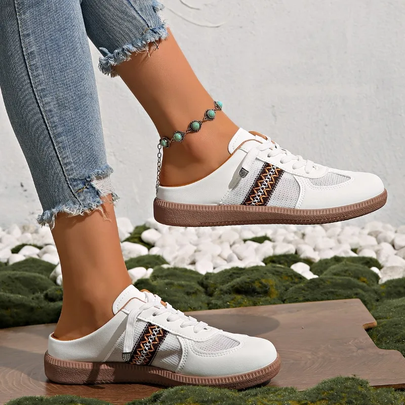 Primavera nuovo design in pizzo incrociato scarpe basse antiscivolo piatte scarpe vulcanizzate da donna comode e resistenti all'usura 36--41 taglia