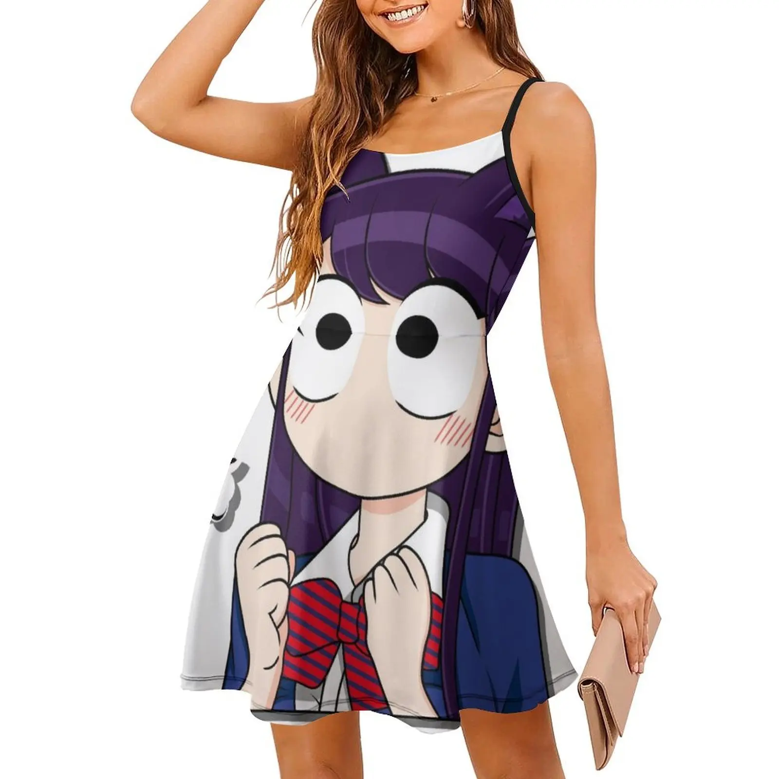 كومي لا يمكن التواصل فستان سموك الأزهار للنساء الربيع الصيف فستان كاجوال للحزب كومي كان التواصل أنيمي كومي #3