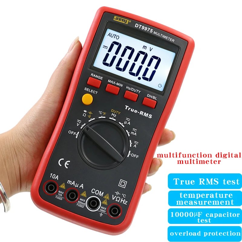 

SZBJ DT9975 High-Precision True RMS Electrician Digital Multimeter, Multifunction Universal Meter, Capacitor Meter