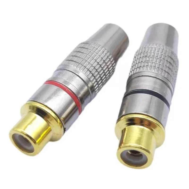 20PCS RCA Female Jack Plug Connector Solder Audio Video Adapter RCA Female Balck Red Convertor Gold Plated For Coaxial Cable