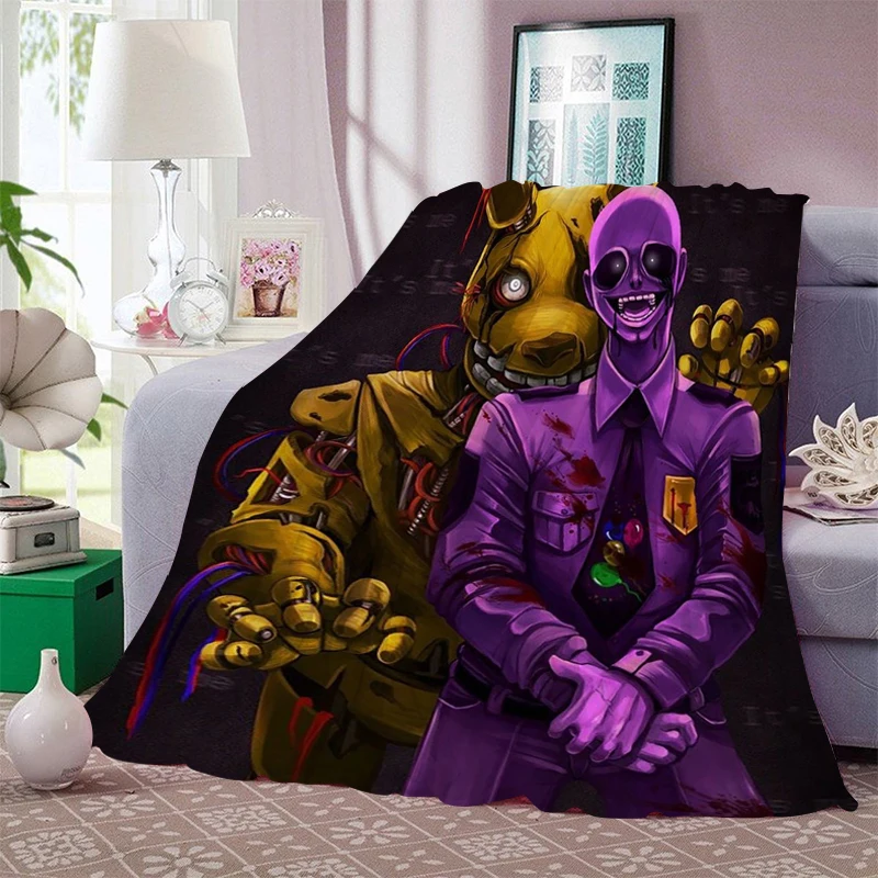 Bed Blanket Sofa Winter Warm King Size B-Five A-Nights at B-Freddy´s Fleece Camping Nap Fluffy Soft Blankets Microfiber Bedding