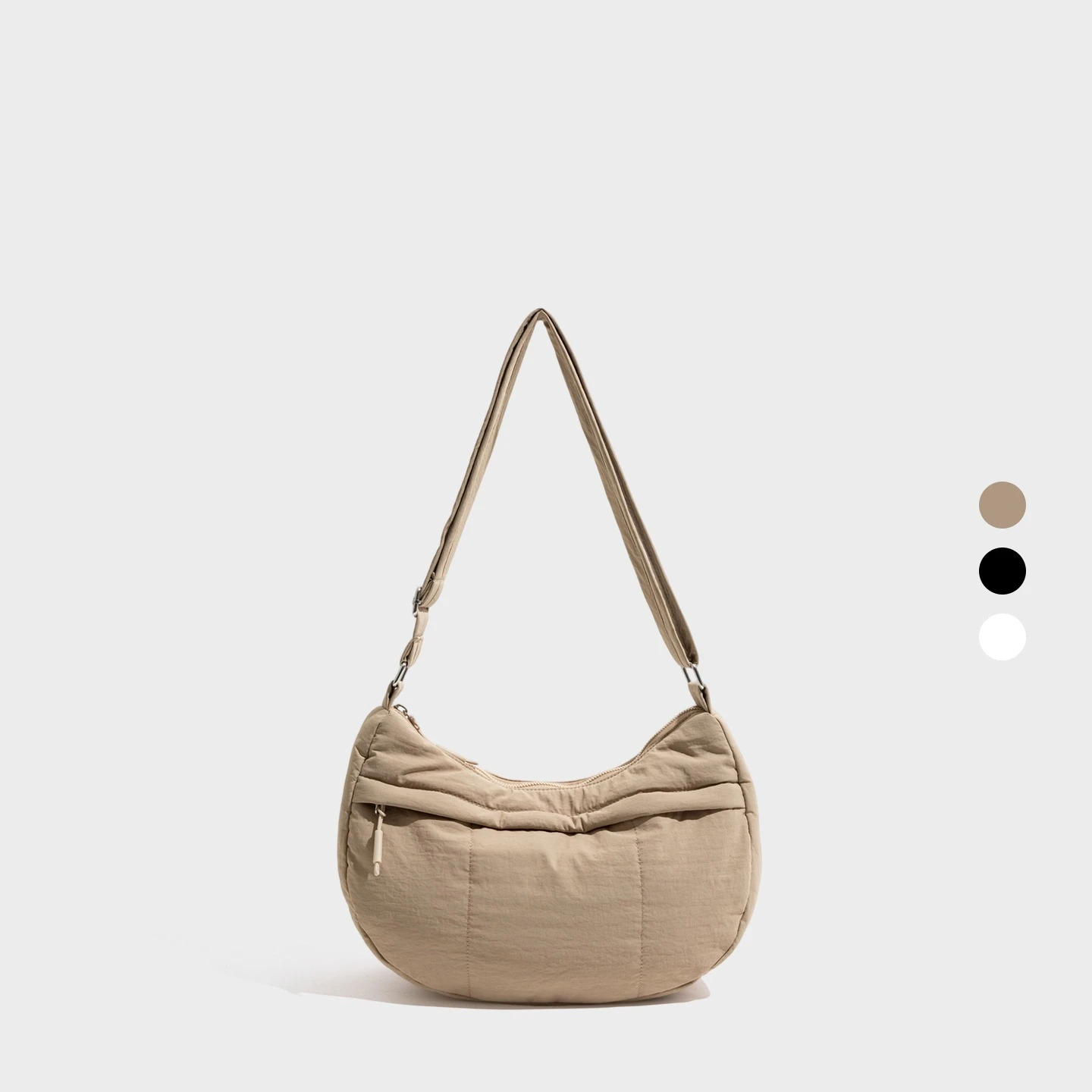 Picture 4: MABULA Nylon Simple Casual Large Capacity Crossbody Bag Commute Multi-functional Women's Bag Lightweight Solid Color Hobos Bag