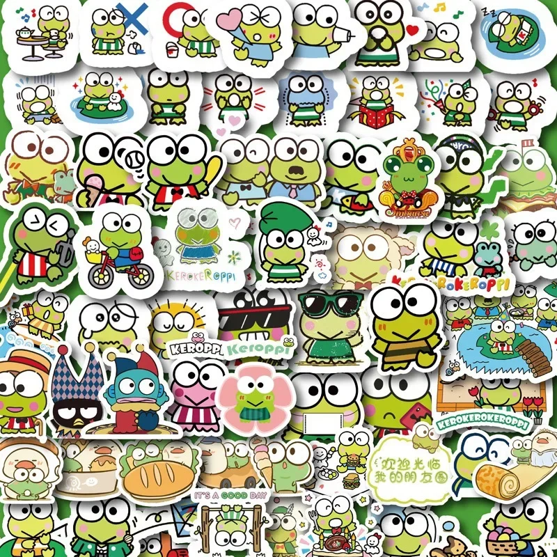 

10/40/80PCS Mini Cute Frog Waterproof Graffiti Sticker Aesthetic Decorative Luggage Laptop Guitar Journal Scrapbook Kid Stickers