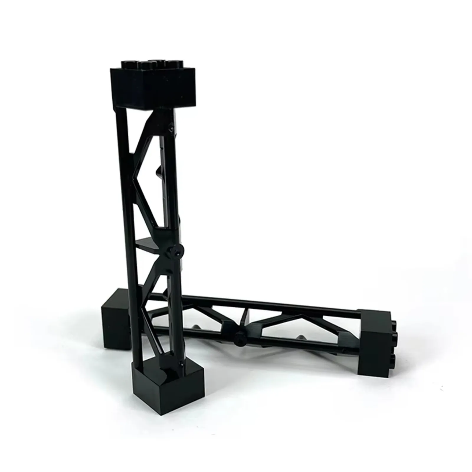 DIYmall 블랙 트레인 트랙 지지대 거더, 삼각형 2x2x10, 레고드 호환 MOC 58827 95347, 10 개