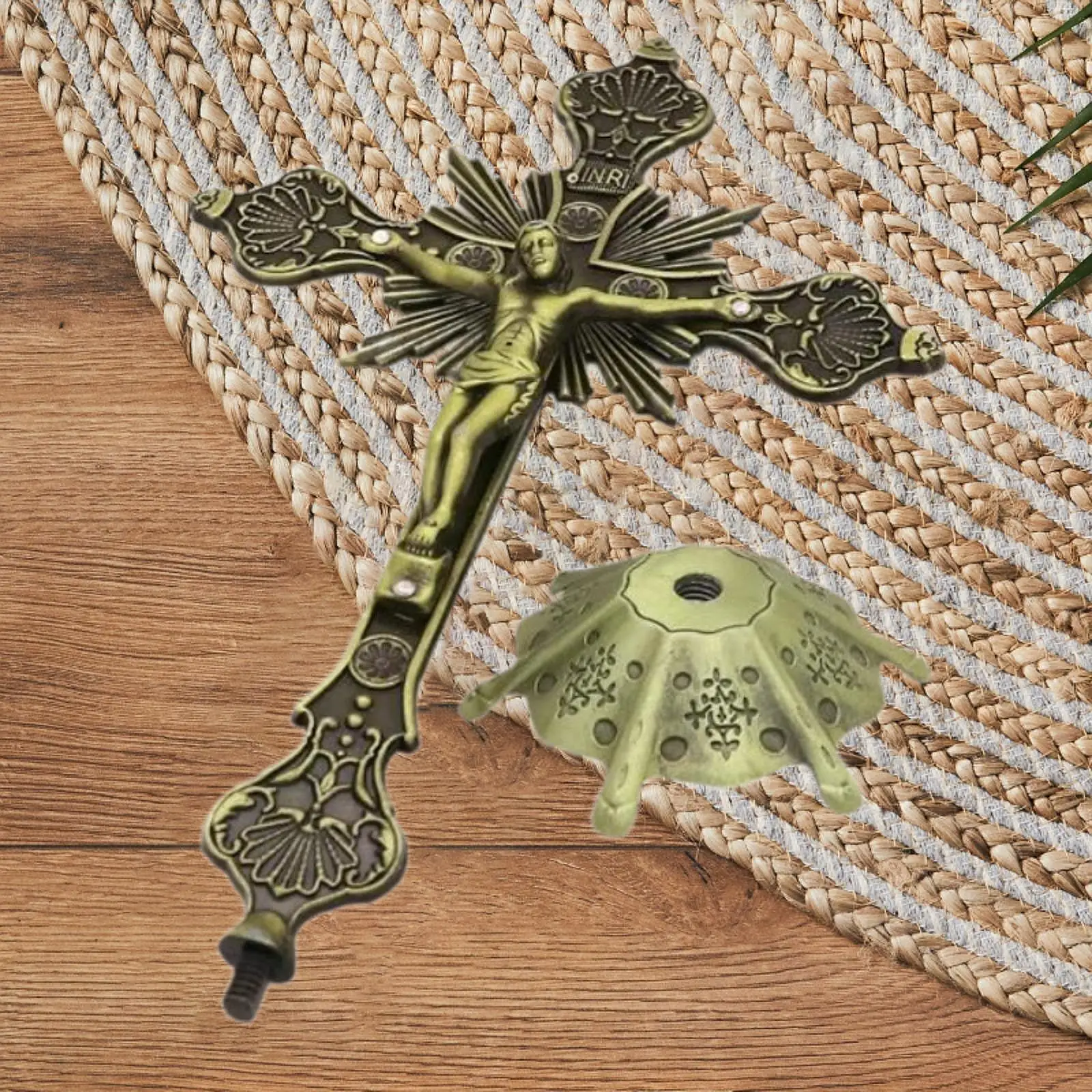 Table Cross Sculpture Collection Standing Crucifix Jesus on The Cross Statue for Home Chapel Altar Tabletop Christian Decoration