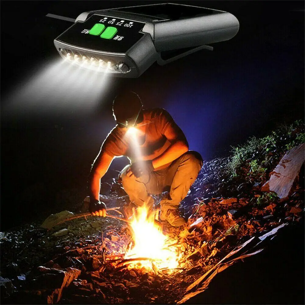 New Led Headlight Rechargeable Super Bright Head-mounted Clip On Cap Light Torch For Night Fishing Camping