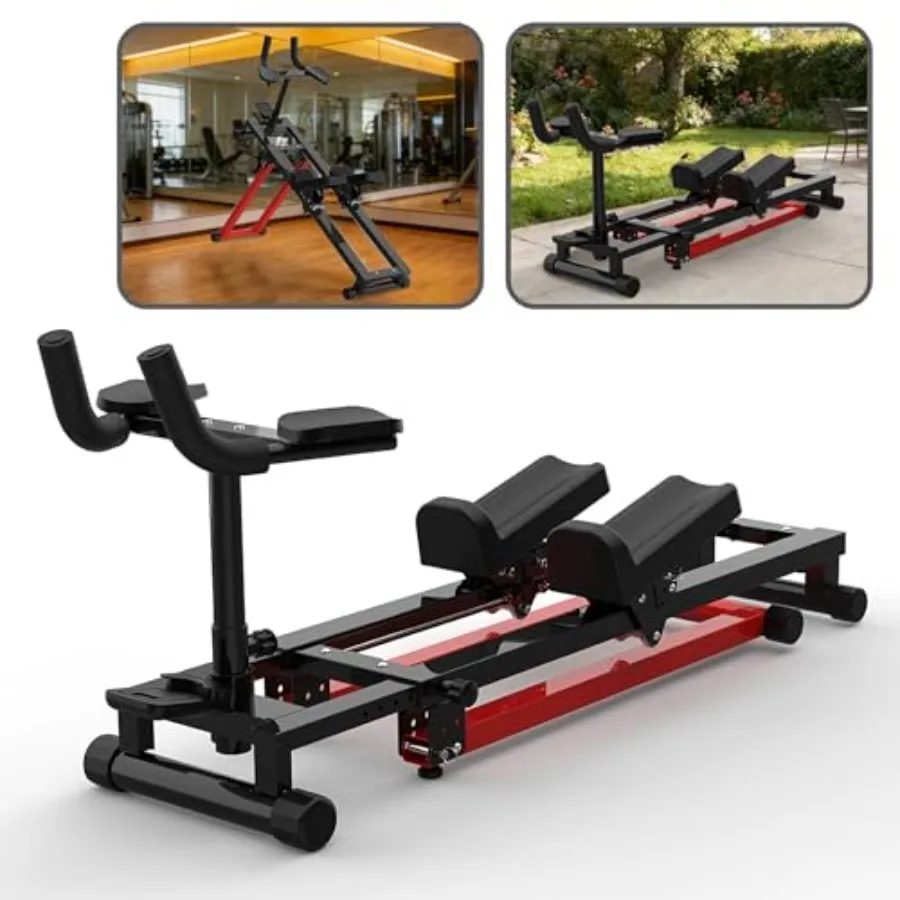 Heimtrainer für die Wirbelsäule: ABS-Kunststoff, schwarz, 3-in-1 verstellbarer Rückenstrecker mit LCD-Display für den unteren Rücken.