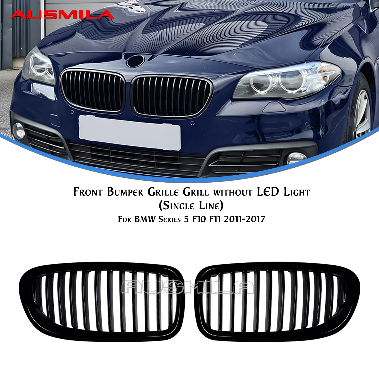 

Car Exterior Front Bumper Kidney Grille Grill Hood For BMW 5 Series F10 F11 2011-2017