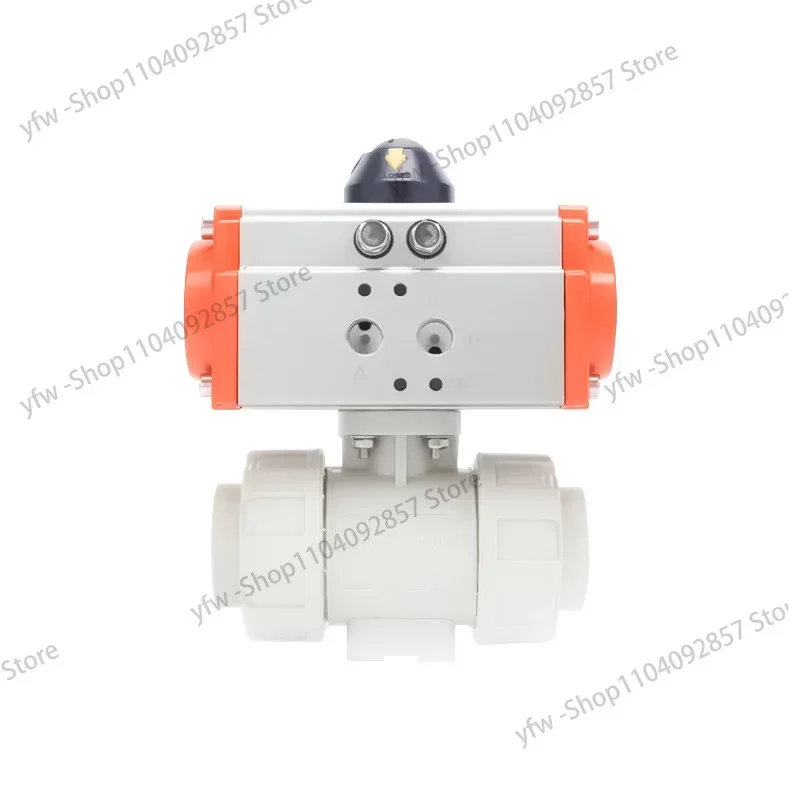 Q621F-10S Pneumatic PPH/PPR ball valve DN15-100 acid and alkali resistant plastic double hot melt valve