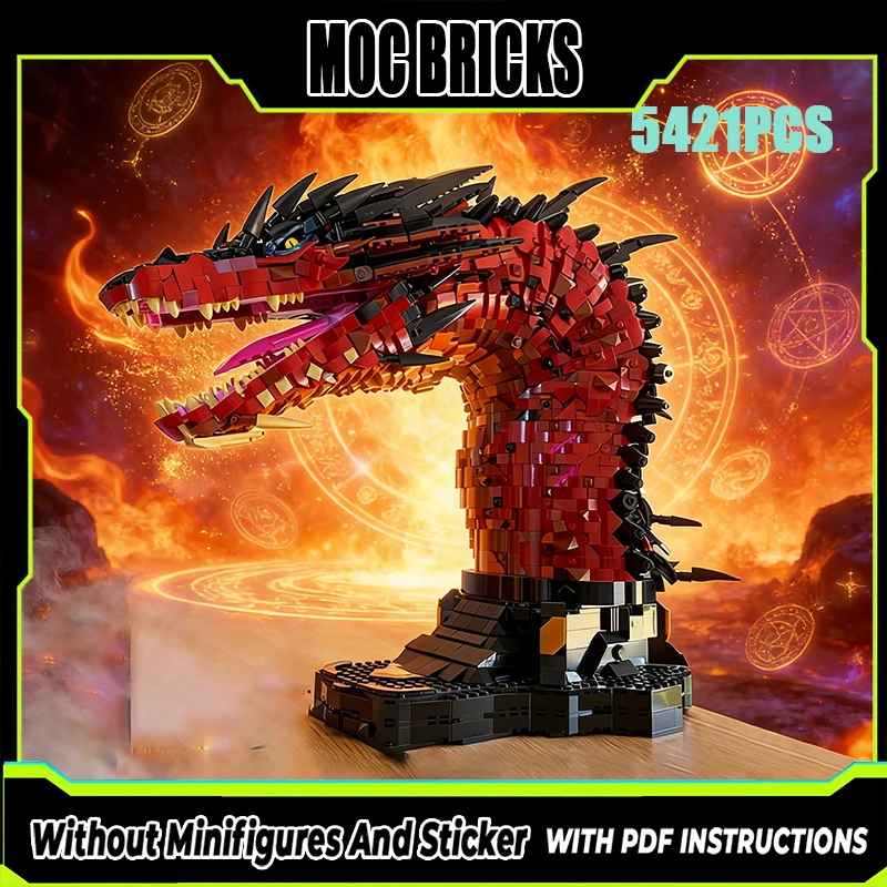 

Exquisite New Product MOC Building Blocks Ring Movie Model Fire Dragon Bust Technology Modular Children's Toy DIY Assembly Set