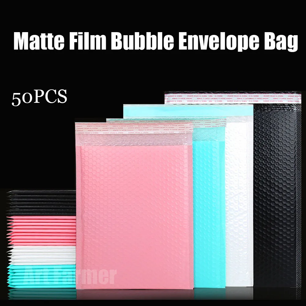 New 50pcs Black Pearl Envelope Bag For Bubble Envelope Mailer Office Packaging Padded Envelopes For Self Bag Gift Packaging