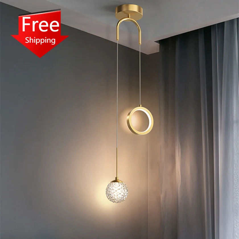 Modern Led Pendant Lighting for Bedroom Bedside Hotel Hanging Lamp Decoration Chandeliers Entrance Nordic Ceiling Lights Home