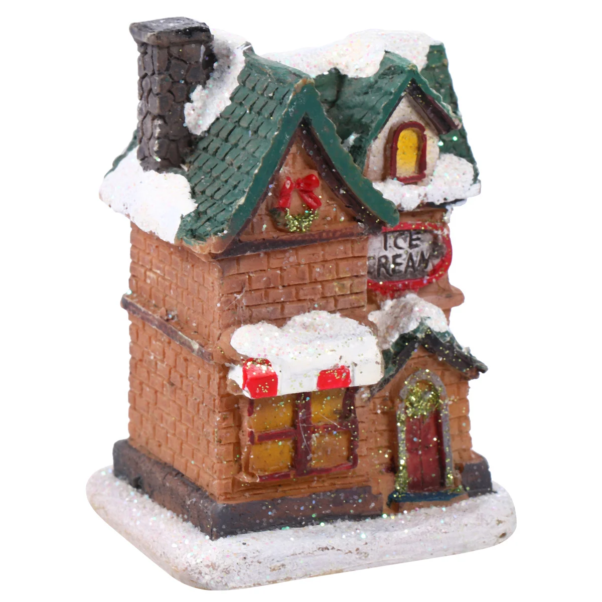 

1Pcs Christmas Luminous Resin Villa LED Light Desktop Ornament Snowy Scene Cozy Xmas Party Christmas Luminous