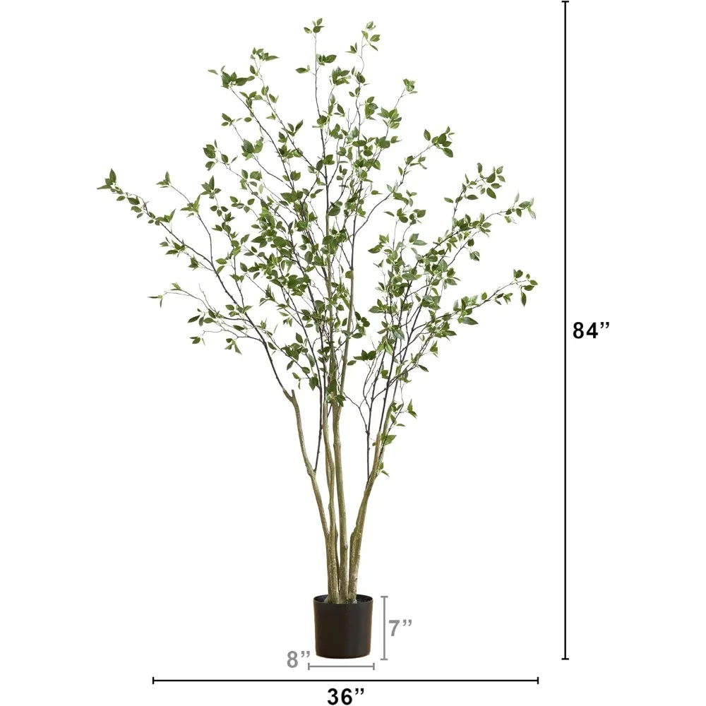 Sztuczne drzewko cytrusowe o wysokości 2,1 metra w minimalistycznym stylu do dekoracji wnętrz i zapewniające estetyczny wygląd.