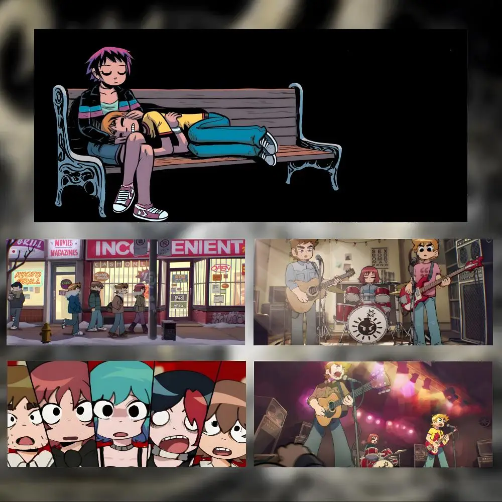 anime funny S-Scott Pilgrim Takes Off Mouse Pad Large Thick Desk Pad Stitched Edges Gaming Mouse Mat for PC