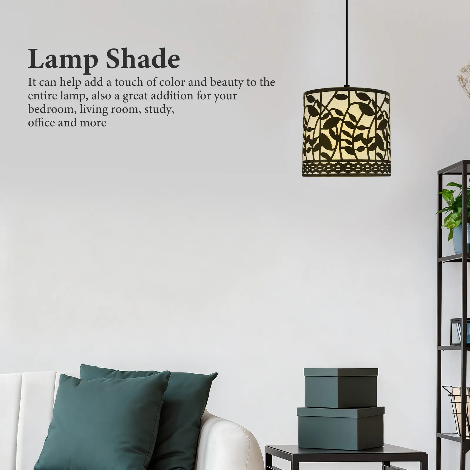 Leaf Pattern Iron Art Lamp Shade Home Table Light Cover Creative Lampshade for Bedroom Living Room Office Decorative Accessory
